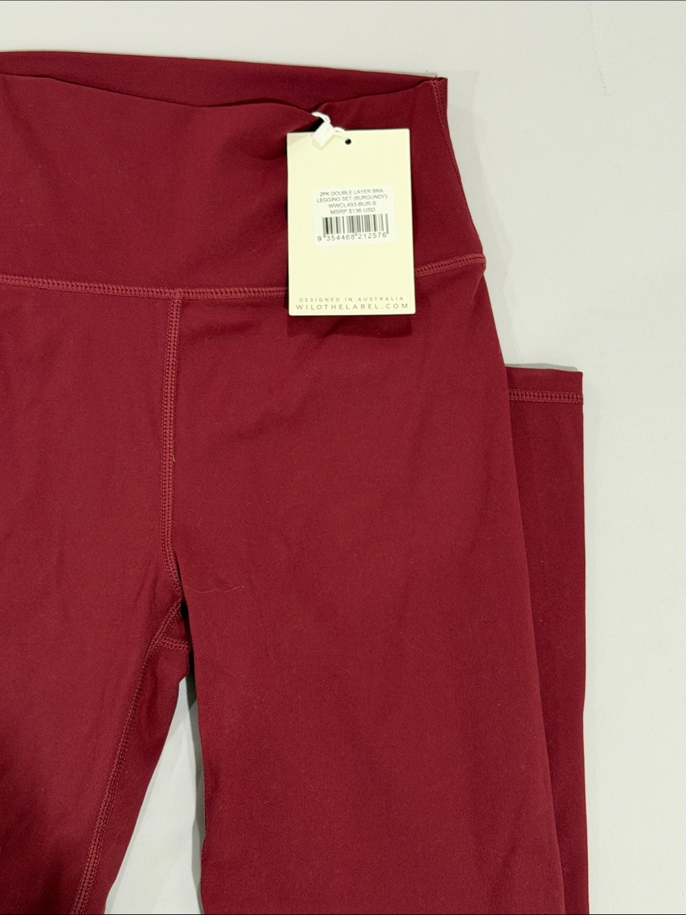 Wilo Burgundy Pullover Sweatshirt and Matching Leggings Set - Picture 3 of 5
